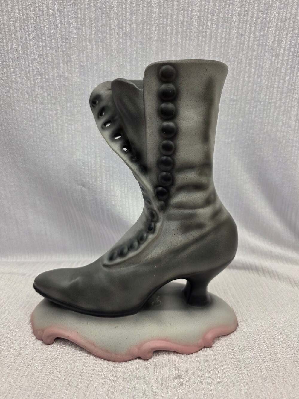 Vintage Atlantic Mold Ceramic Victorian High-Button Boot Vase Planter